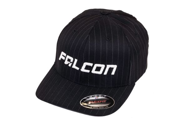 Picture of Falcon Shocks FlexFit Pinstripe Curved Visor Hat Black/White Large/X-Large