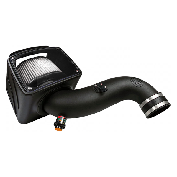 Picture of Cold Air Intake For 07-10 Chevrolet Silverado GMC Sierra V8-6.6L LMM Duramax Dry Extendable White S&B