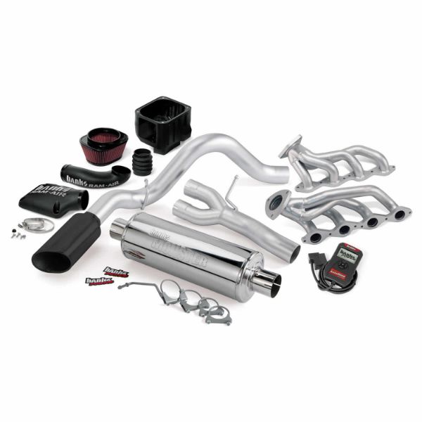 Picture of PowerPack Bundle Complete Power System W/AutoMind Programmer Black Tip 99-01 Chevy 4.8-5.3L 1500 ECSB Non-A/I (no air injection) Banks Power