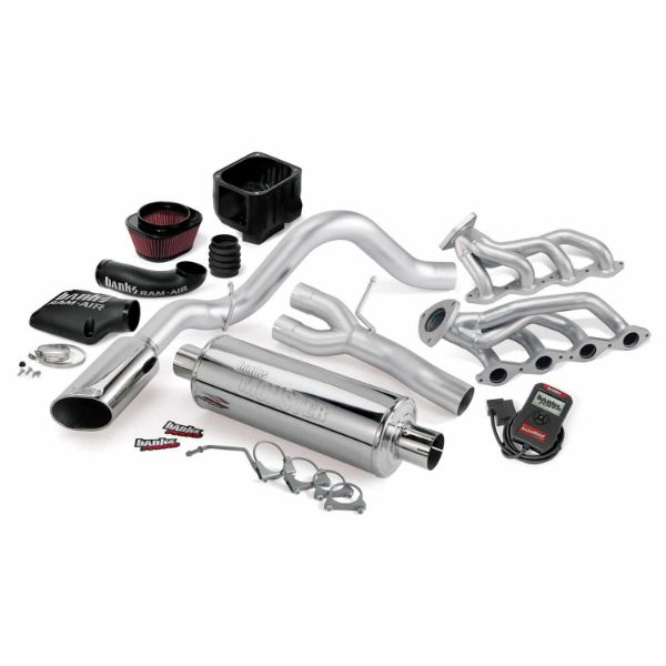 Picture of PowerPack Bundle Complete Power System W/AutoMind Programmer Chrome Tip 99-01 Chevy 4.8-5.3L 1500 ECSB Non-A/I (no air injection) Banks Power