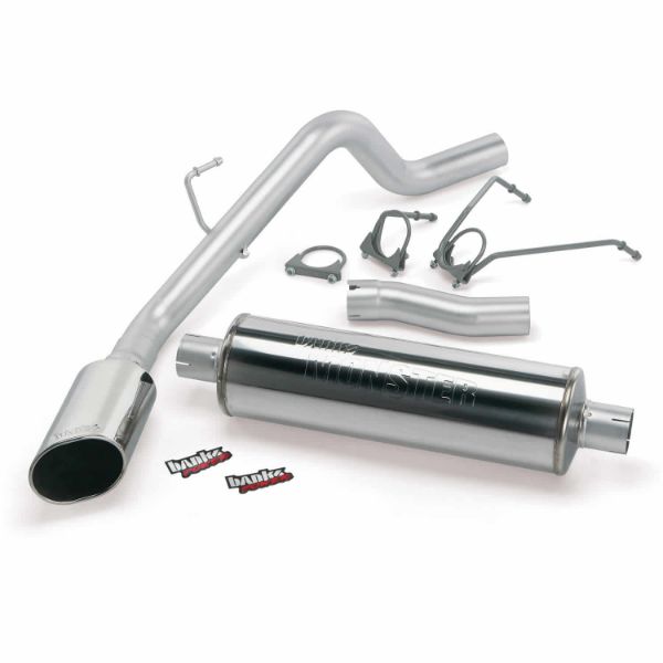 Picture of Monster Exhaust System Single Exit Chrome Ob Round Tip 06-07 Dodge 5.7 Hemi 1500 Mega Cab Banks Power