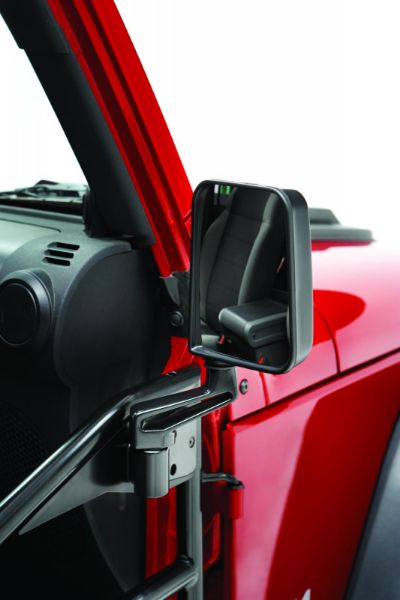 Picture of Jeep Wrangler Mirrors 03-06 Style HighRock 4X4 Replacement 87-Pres Jeep Wrangler YJ/TJ/JK Aluminum Black Pair Bestop