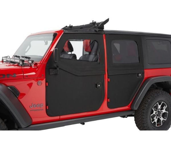 Picture of 2-Piece Full Fabric Rear Doors Black Twill For 18-19 Jeep Wrangler JL Bestop