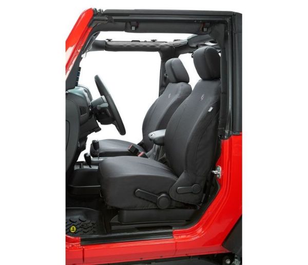 Picture of Jeep JL Seat Covers Front Highback Buckets 19-20 Jeep Wrangler JL 4 Door Black Pair Bestop
