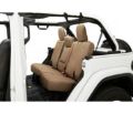 Picture of Jeep JL Seat Covers Rear Bench With Fold Down Arm Rest 19-20 Jeep Wrangler JL 4 Door Tan Bestop