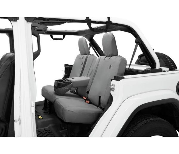 Picture of Jeep JL Seat Covers Rear Bench With Fold Down Arm Rest 19-20 Jeep Wrangler JL 4 Door Charcaol Bestop