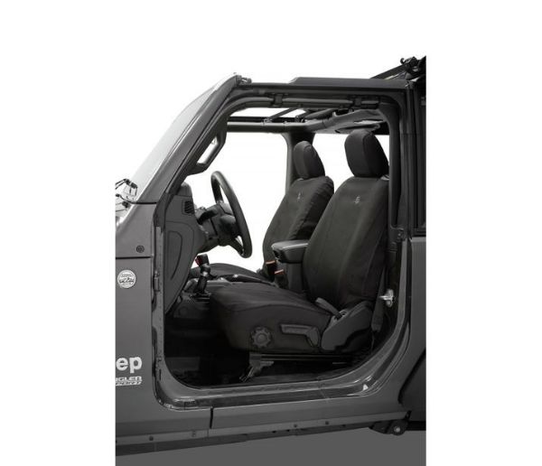 Picture of Jeep JL Seat Covers Front Highback Buckets 19-20 Jeep Wrangler JL 2 Door Black Pair Bestop