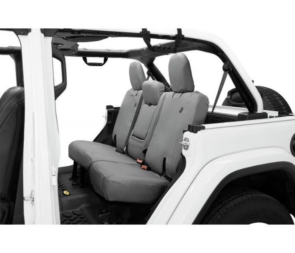 Picture of Jeep JL Seat Covers Rear Bench Without Fold Down Arm Rest 19-20 Jeep Wrangler JL 4 Door Charcaol Bestop