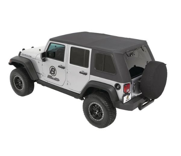 Picture of Trektop Pro Soft Top Granite Grey Twill for 07-18 Jeep Wrangler JK 4 Door Bestop