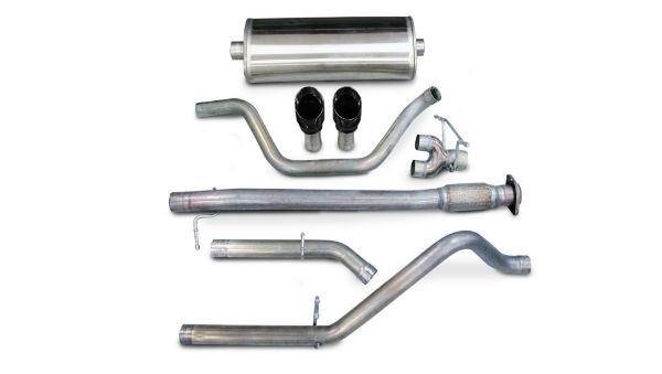 Picture of 3.0 Inch Cat-Back Sport Single Exhaust 4.0 Inch Black Tip 07-08 Silverado/Sierra 143.5 Inch Wheelbase 4.8L/5.3L/6.0L V8 Stainless Steel Corsa Performance