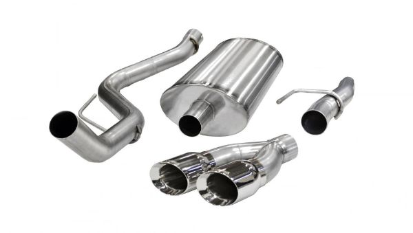 Picture of 3.0 Inch Cat-Back Sport Single Side Exit Exhaust 4.0 Inch Polished Tips 11-14 Ford F150 6.2L V8 144.5/156.5 Inch Wheelbase Stainless Steel Corsa Performance