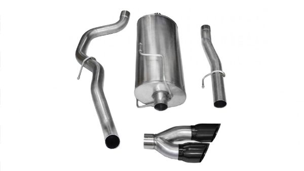 Picture of 3.0 Inch Cat-Back Sport Single Side Exit Exhaust 4.0 Inch Black Tips 10-13 Dodge Ram 2500 Reg Cab/Long Bed 5.7L V8 140.5 Inch Wheelbase Stainless Steel Corsa Performance