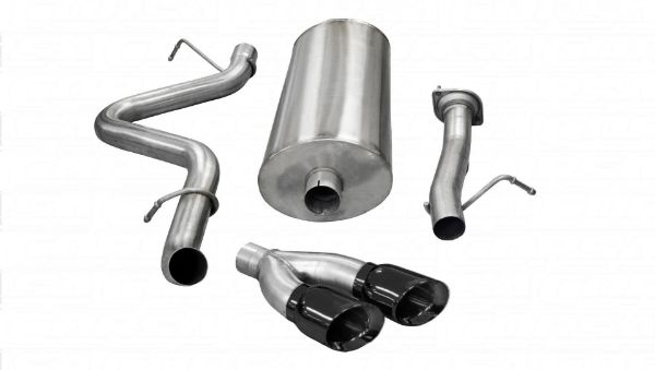 Picture of 3.0 Inch Cat-Back Sport Single Side Exit Exhaust 4.0 Inch Black Tips 07-10 Silverado/Sierra 2500 Crew Cab/Long Bed 6.0L V8 167 Inch WB Stainless Steel Corsa Performance