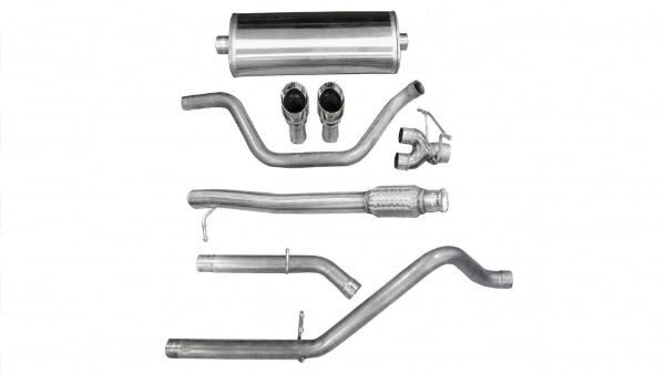 Picture of 3.0 Inch Cat-Back Sport Dual Rear Exit Exhaust 4.0 Inch Polished Tips 09 Silverado/Sierra 1500 Ext Cab/Standard Bed/Crew Cab/Short Bed 4.8L/5.3L/6.0L V8 143.5 Inch WB Stainless Steel Corsa Performance
