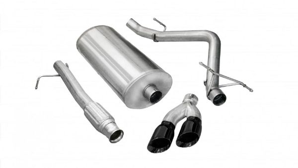 Picture of 3.0 Inch Cat-Back Sport Single Side Exit Exhaust 4.0 Inch Black Tips 09-13 Silverado/Sierra 1500 Regular Cab/Standard Bed 4.8L/5.3L V8 119 Inch WB Stainless Steel Corsa Performance