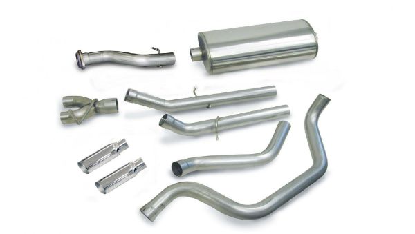 Picture of 3.0 Inch Cat-Back Sport Dual Rear Exit Exhaust 4.0 Inch Slash Cut Polished Tips 99-06 Silverado/Sierra 1500 Regular Cab/Standard Bed 4.8L/5.3L V8 119 Inch WB Stainless Steel dB by Corsa Performance