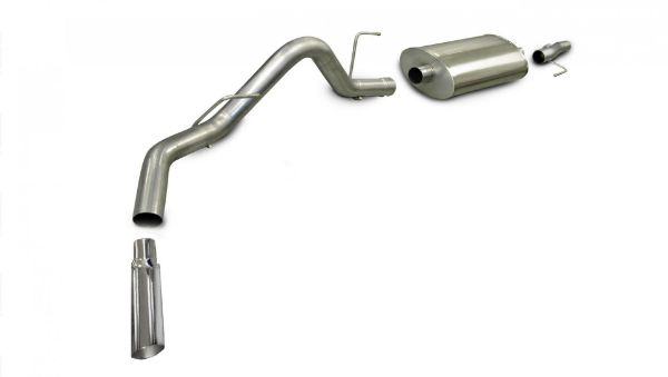 Picture of 3.0 Inch Cat-Back Sport Single Side Exit Exhaust 4.0 Inch Slash Cut Polished Tip 06-08 Ford F150 SuperCab/6.5 Foot Bed 4.6L/5.4L V8 Stainless Steel dB by Corsa Performance