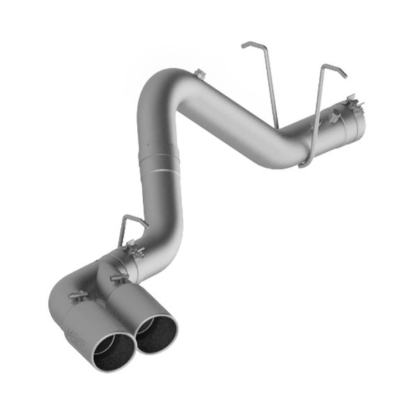 Picture of 4 Inch Filter Back Dual Outlet Single Side Exhaust Pipe For 11-19 Silverado/Sierra 2500/3500 Duramax T304 Stainless Steel MBRP