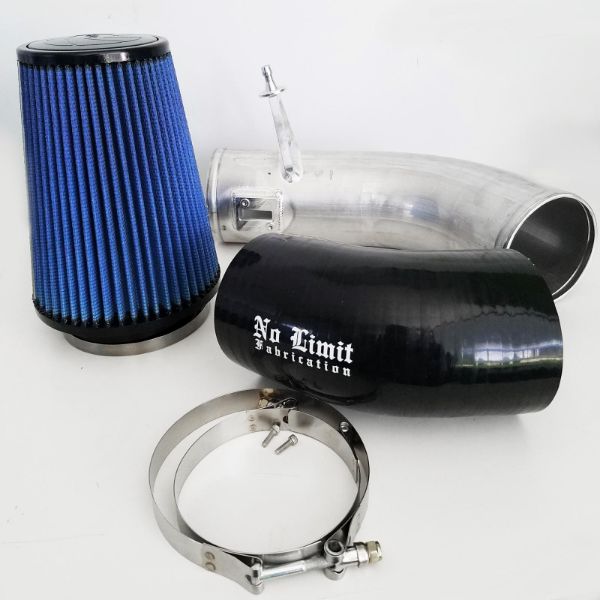 Picture of 6.7 Cold Air Intake 11-16 Ford Super Duty Power Stroke Raw Oiled Filter for Mod Turbo No Limit Fabrication
