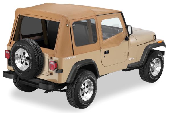 Picture of Jeep YJ Replacement Soft Top Material Only Replay 88-95 Wrangler YJ W/Tinted Windows and Upper Skins Vinyl Spice Pavement Ends By Bestop