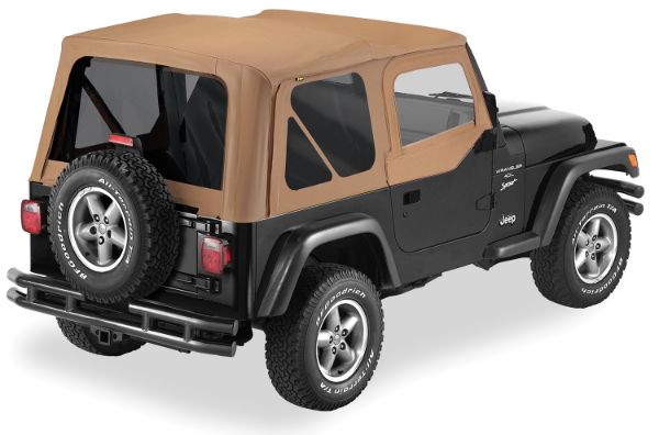 Picture of Jeep TJ Replacement Soft Top Material Only Replay 97-06 Wrangler TJ W/Tinted Windows and Upper Skins Vinyl Spice Pavement Ends By Bestop