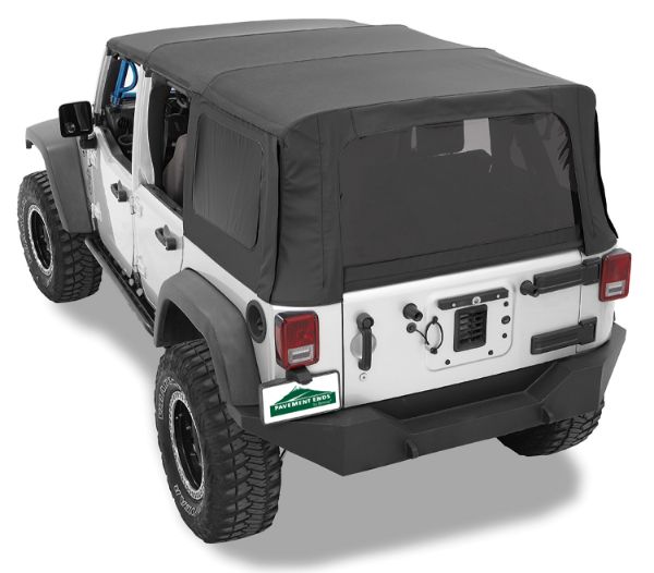 Picture of Jeep JK Replacement Soft Top Material Only Replay 10-17 Wrangler JK 4 Door W/Tinted Windows Vinyl Black Diamond Pavement Ends By Bestop