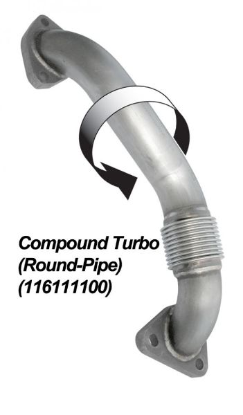 Picture of Race Exhaust Manifolds With Up-Pipes Round Shape For Compound Turbos PPE Diesel