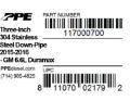 Picture of 3 Inch 304 Stainless Steel Down Pipe LML 15-16 3 Stud PPE Diesel