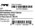 Picture of 1.5 Inch QR Aluminum V-Band 3 Pc Set 1C 1M 1F PPE Diesel
