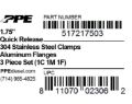 Picture of 1.75 Inch QR Aluminum V-Band 3 Pc Set 1C 1M 1F PPE Diesel