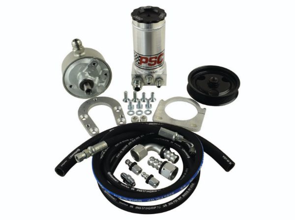 Picture of Remote-Fill Power Steering Pump and Remote Reservoir Kit, 1980-2015 GM with Factory P Pump PSC Performance Steering Components