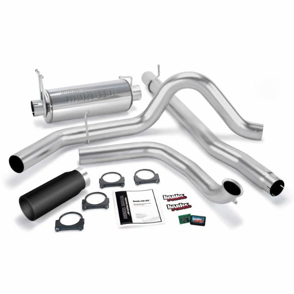 Picture of Git-Kit Bundle Power System W/Single Exit Exhaust Black Tip 99 Ford 7.3L Truck W/Catalytic Converter Banks Power