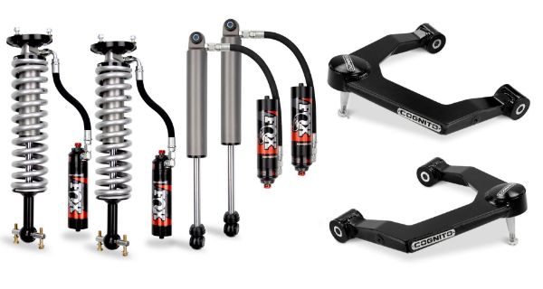 Picture of Cognito 3-Inch Elite Uniball Leveling Kit with Fox Elite 2.5 Reservoir Shocks for 19-22 Silverado/Sierra 1500 2WD/4WD