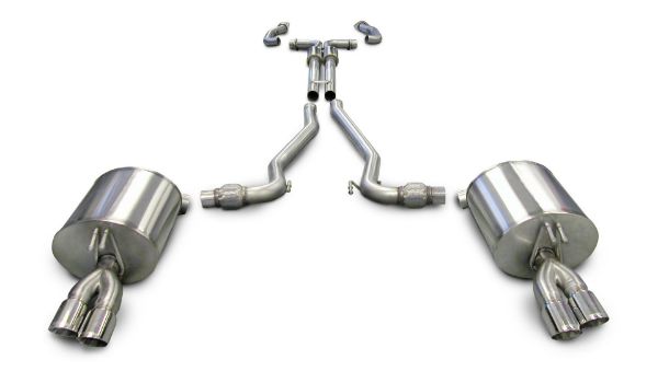 Picture of 2.5 Inch Cat-Back Plus X-Pipe Sport Exhaust Dual Rear Exit 3.0 Inch Polished Tips 08-09 Pontiac G8 GXP/GT 6.0L/6.2L V8 Stainless Steel Corsa Performance