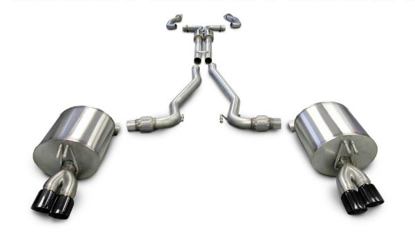 Picture of 2.5 Inch Cat-Back Plus X-Pipe Sport Exhaust Dual Rear Exit 3.0 Inch Black Tips 08-09 Pontiac G8 GXP/GT 6.0L/6.2L V8 Stainless Steel Corsa Performance