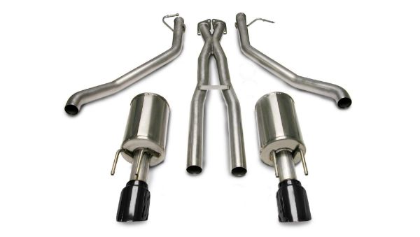 Picture of 2.5 Inch Cat-Back Plus X-Pipe Sport Exhaust Dual Rear Exit 4.0 Inch Black Tips 05-06 Pontiac GTO 6.0L V8 Stainless Steel Corsa Performance