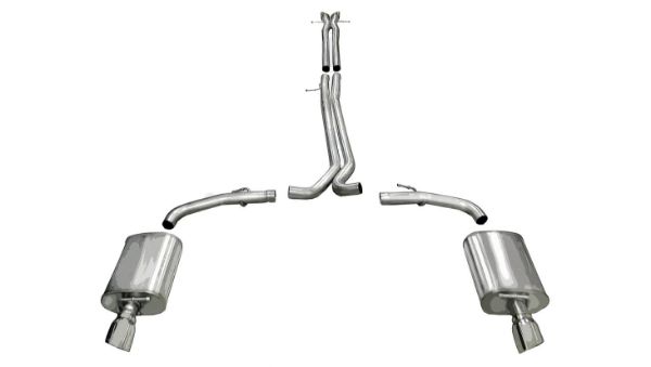 Picture of 2.5 Inch Cat-Back Sport Dual Exhaust 4.0 Inch Polished Tips 10-17 Ford Taurus SHO/10-13 Lincoln MKS 3.5L V6 Turbo Stainless Steel Corsa Performance