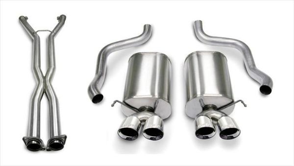 Picture of 2.5 Inch Cat-Back Sport Dual Exhaust Polished 3.5 Inch Tips 05-08 Corvette Manual/A4 Auto Trans 6.0L/6.2L Stainless Steel Corsa Performance