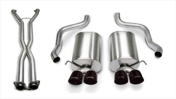 Picture of 2.5 Inch Cat-Back Sport Dual Exhaust Black 3.5 Inch Tips 05-08 Corvette Manual/A4 Auto Trans 6.0L/6.2L Stainless Steel Corsa Performance