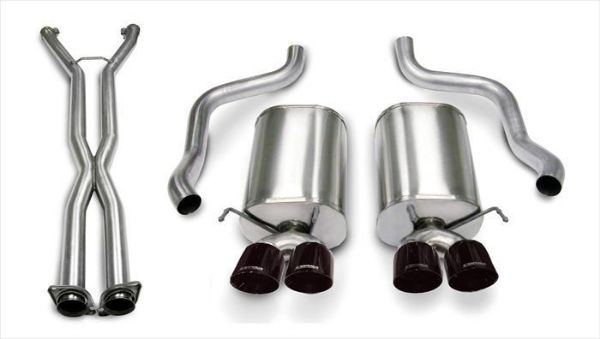 Picture of 2.5 Inch Cat-Back Sport Dual Exhaust Black 3.5 Inch Tips 05-08 Corvette A6 Auto Trans 6.0L/6.2L Stainless Steel Corsa Performance