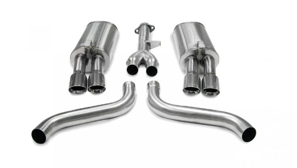 Picture of 2.5 Inch Cat-Back Sport Dual Exhaust Polished 3.5 Inch Tips 86-91 Corvette C4 5.7L V8 L98 Stainless Steel Corsa Performance