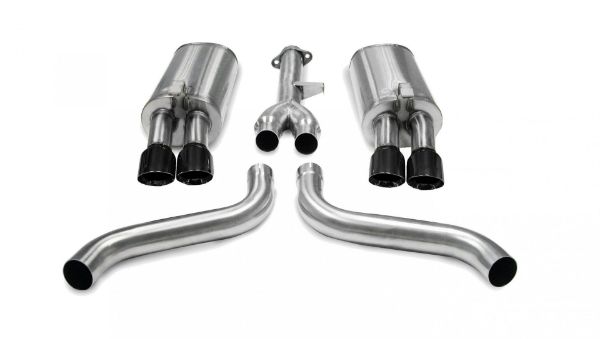 Picture of 2.5 Inch Cat-Back Sport Dual Exhaust Black 3.5 Inch Tips 86-91 Corvette C4 5.7L V8 L98 Stainless Steel Corsa Performance