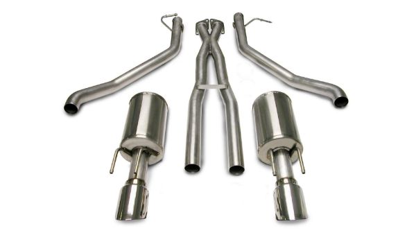 Picture of 2.5 Inch Cat-Back Plus X-Pipe Sport Exhaust Dual Rear Exit 4.0 Inch Polished Tips 05-06 Pontiac GTO 6.0L V8 Stainless Steel Corsa Performance