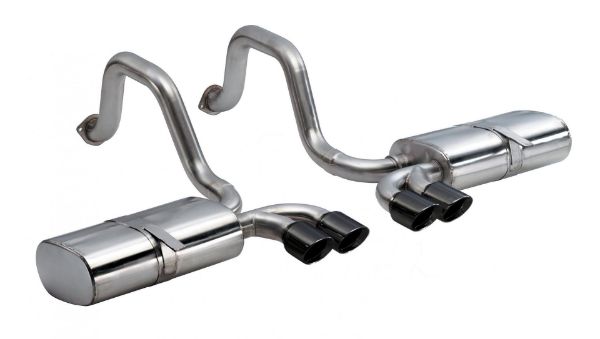 Picture of 2.5 Inch Axle-Back Sport Dual Exhaust Black 3.5 Inch Tips 97-04 Corvette/Z06 5.7L Stainless Steel Corsa Performance