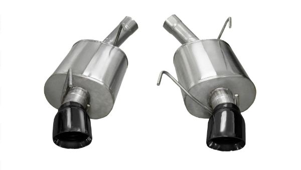 Picture of 2.5 Inch Axle-Back Sport Dual Exhaust Black 4.0 Inch Tips 05-10 Mustang GT 4.6L/Shelby GT500 5.4L Stainless Steel Corsa Performance