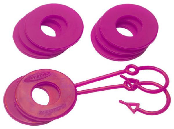 Picture of D Ring Isolator Washer Locker Kit 2 Locking Washers and 6 Non-Locking Washers Florescent Pink Daystar