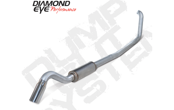Picture of Turbo Back Exhaust Ford 7.3 Liter 4 Inch With Muffler Single Turn Down Underbody Exit Aluminized Diamond Eye