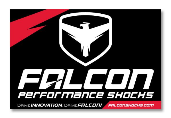 Picture of Falcon Performance Shocks Banner 3ft X 4.5ft Red Black White Polyethylene