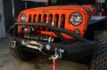 Picture of Jeep JK Front Winch Bumper W/LEDs Full Width 07-18 Wranger JK Black Texured Powercoated Fishbone Offroad