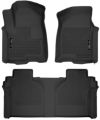 Picture of X-ACT Contour Front And 2nd Seat Floor Liners 19-20 Silverado/Sierra 1500 /2500 HD/3500 HD Crew Cab Black Husky Liners